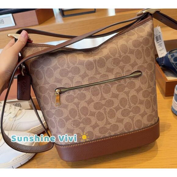 NWT Bundle Coach Jude Duffle Bag CBH20 & CW778 Long Wallet Gold/Tan/Brown Box - Picture 4 of 11